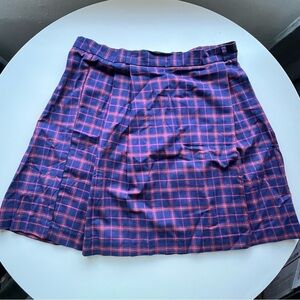 NWT! Princess Highway Nina Plaid Check Skirt in Navy/Red
